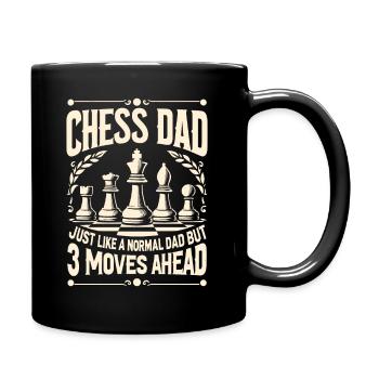 Schachspieler Schach Papa Vater Chess Dad - Tasse einfarbig - Schwarz - Rechts