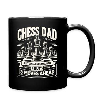 Schachspieler Schach Papa Vater Chess Dad - Tasse einfarbig - Schwarz - Rechts
