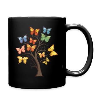 Arbre aux papillons - Mug uni - noir - Droite