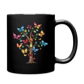 Papillon, Arbre À Papillons - Mug uni - noir - Droite