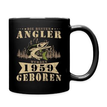 Besten Angler geboren 1959 - Tasse einfarbig - Schwarz - Rechts