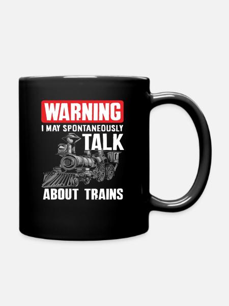 Train Trains Hobby Train Spotter Railway - Full Colour Mug - black
