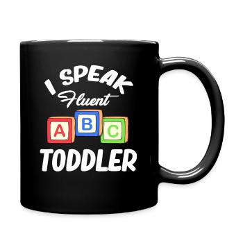 Ich Spreche Fließend A, B, C, Kindergärtnerin, - Tasse einfarbig - Schwarz - Rechts