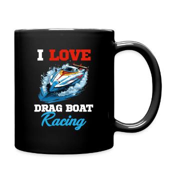 Ich Liebe Drag-boat-rennen Wassersport - Tasse einfarbig - Schwarz - Rechts
