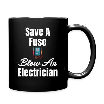Save a backup breach. One - Full Colour Mug - black - Right