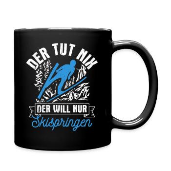 Il ne fait rien, il veut juste du saut à ski, des sports d’hiver, des - Mug uni - noir - Droite