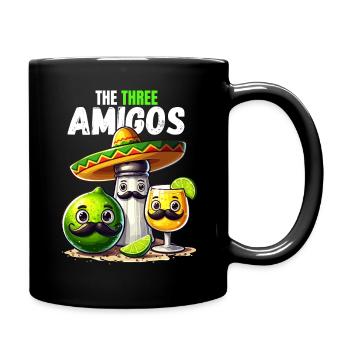 Three Amigos Tequila Lime Salt Mexico Funny - Full Colour Mug - black - Right