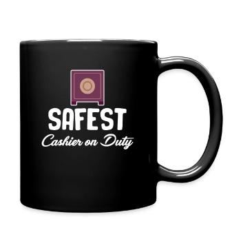 Sicherster Kassierer Im Dienst Buchhalter - Tasse einfarbig - Schwarz - Rechts