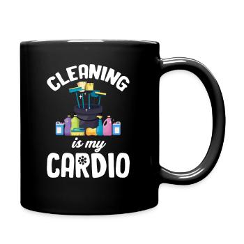 Cleaning Is My Cardio Housekeeper Housemaid - Full Colour Mug - black - Right
