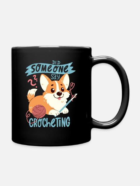 Crochet Corgi - Mug uni - noir