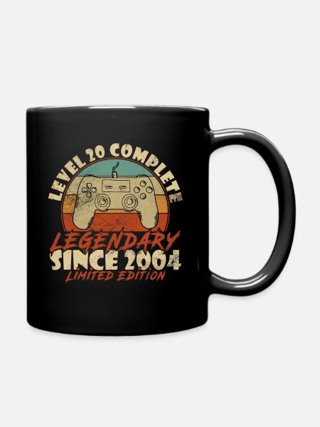 Level 20 Complete 20 Years Gamer Level 20 Complete - Tasse einfarbig - Schwarz
