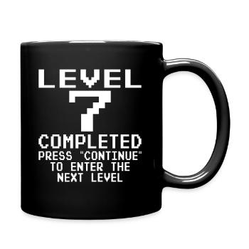 Level 7 Complete - Tasse einfarbig - Schwarz - Rechts