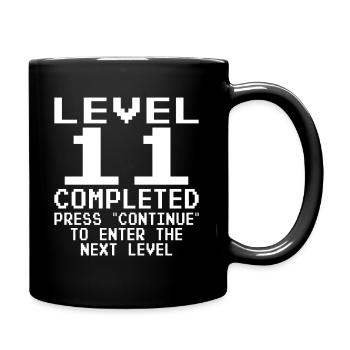 Level 11 Complete 11.Geburtstag Gamer Gaming - Tasse einfarbig - Schwarz - Rechts