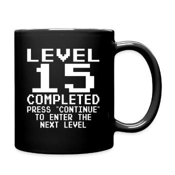 Level 15 Complete - Full Colour Mug - black - Right