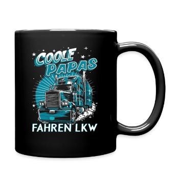 Vatertag | Coole Papas fahren LKW | LKW Fahrer - Tasse einfarbig - Schwarz - Rechts