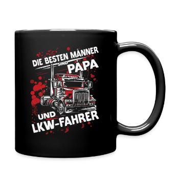 Die besten Männer sind Papa & LKW fahrer Vatertag - Tasse einfarbig - Schwarz - Rechts