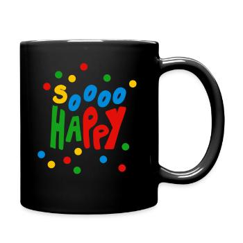 Tellement heureux confettis - Mug uni - noir - Droite
