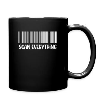 Alles Scannen Lustiger Kassierer Buchhalter - Tasse einfarbig - Schwarz - Rechts