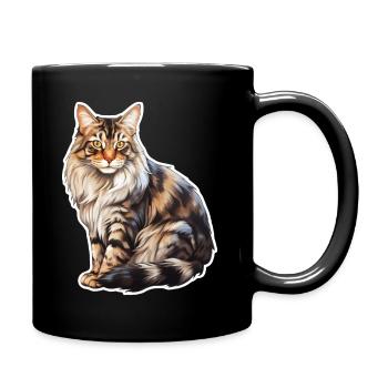 Maine Coon Cat - Full Colour Mug - black - Right
