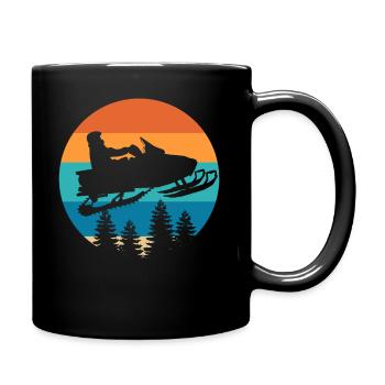 Schneemobilfahren Wintersportliebhaber - Tasse einfarbig - Schwarz - Rechts