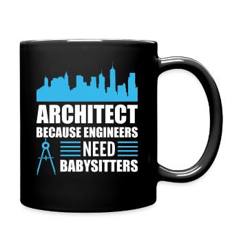 Lustiger Architekt Zeichner - Tasse einfarbig - Schwarz - Rechts