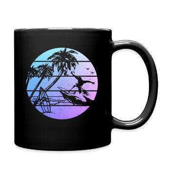 Surfer Vintage Surf Geschenk - Tasse einfarbig - Schwarz - Rechts