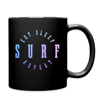 Surfer Vintage Surf Geschenk - Tasse einfarbig - Schwarz - Rechts