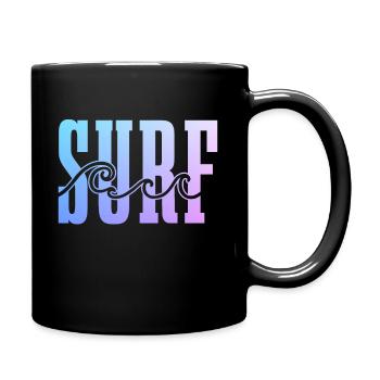 Surfer Vintage Surf Geschenk - Tasse einfarbig - Schwarz - Rechts