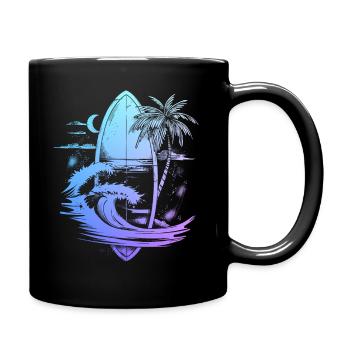 Surfer Vintage Surf Geschenk - Tasse einfarbig - Schwarz - Rechts