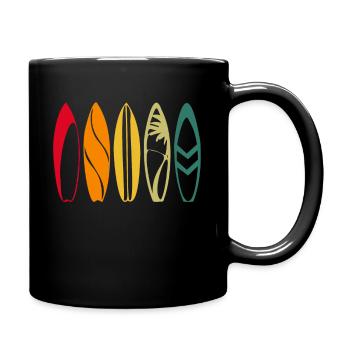 Surfer Vintage Surf Geschenk - Tasse einfarbig - Schwarz - Rechts