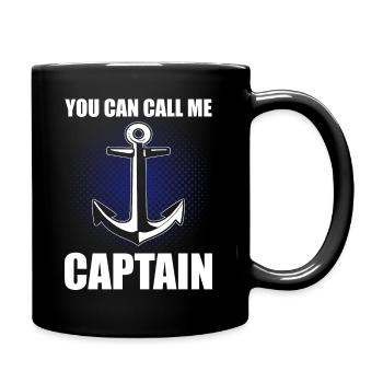 Bootskapitän Kapitän - Tasse einfarbig - Schwarz - Rechts