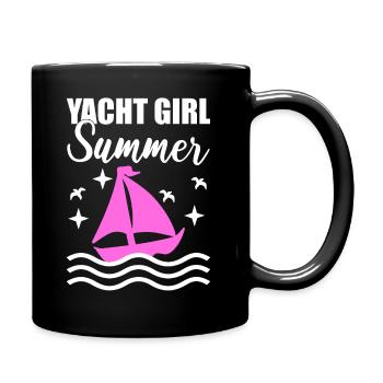 Yachtboot Bootsverwalter - Tasse einfarbig - Schwarz - Rechts