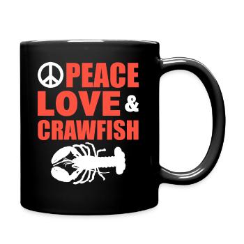 Peace Love & Crawfish Mähdrescher - Tasse einfarbig - Schwarz - Rechts