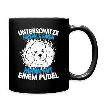 Man with a Poodle Master Dogs Dog Mistress - Full Colour Mug - black - Right