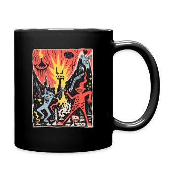 Funny as a party, demons in hell - Full Colour Mug - black - Right