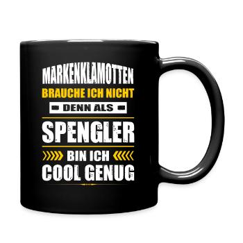 Markenklamotten Brauche Ich Nicht Spengler - Tasse einfarbig - Schwarz - Rechts