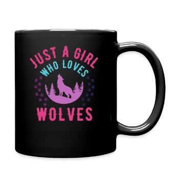 Just a girl who loves wolves - Full Colour Mug - black - Right