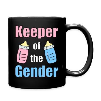 Keeper of the Gender Geschlecht Enthüllung Baby - Tasse einfarbig - Schwarz - Rechts