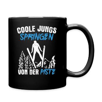 Ski Jumping Ski Flying Competition Winter Sports Skisp - Full Colour Mug - black - Right