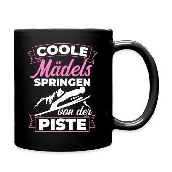 Cool filles sautant des pistes Ski Flying Ski - Mug uni - noir - Droite