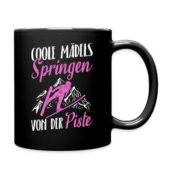 Cool filles sautant des pistes Ski Flying Ski - Mug uni - noir - Droite