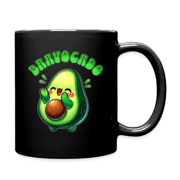 Bravocado - lustige Avocado freut sich klatschend - Tasse einfarbig - Schwarz - Rechts