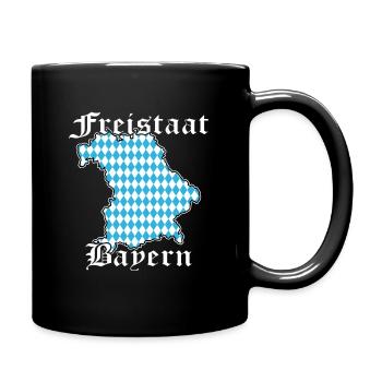 Freistaat Bayern Kontur Flagge 2 - Tasse einfarbig - Schwarz - Rechts
