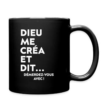 God created me and said with it - Full Colour Mug - black - Right