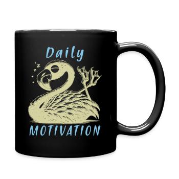 Daily Motivation - Tired Loafing Flamingo - Full Colour Mug - black - Right