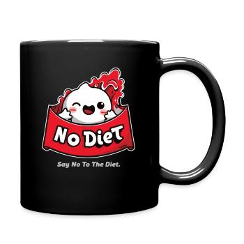Sag Nein zur Diät: Spaßiges Essen - Tasse einfarbig - Schwarz - Rechts