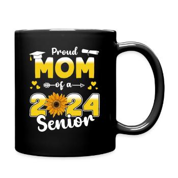Proud mom of a class of 2024 graduate senior - Full Colour Mug - black - Right