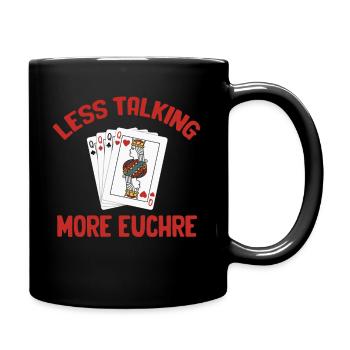 Moins de paroles, plus de Mahjong avec croupier du casino Euchre - Mug uni - noir - Droite