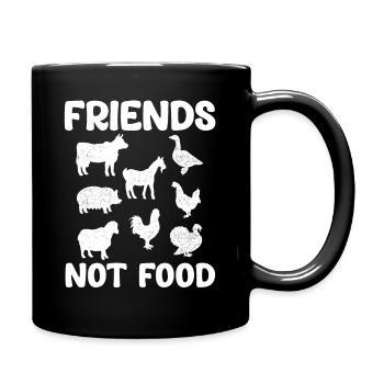 Friends Don't Eat Vegan Humor Fish Gardener - Full Colour Mug - black - Right