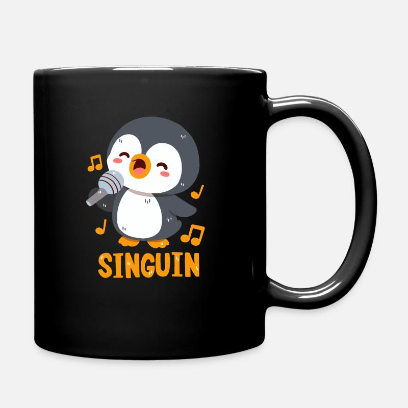 Singender Pinguin: Singuin - Tasse einfarbig - Schwarz